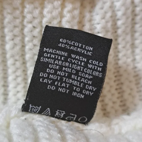 Makobi Men’s Streetwear Sweater Cable Knit Zip Cardigan Cream Hooded Pockets XL - Picture 9 of 15